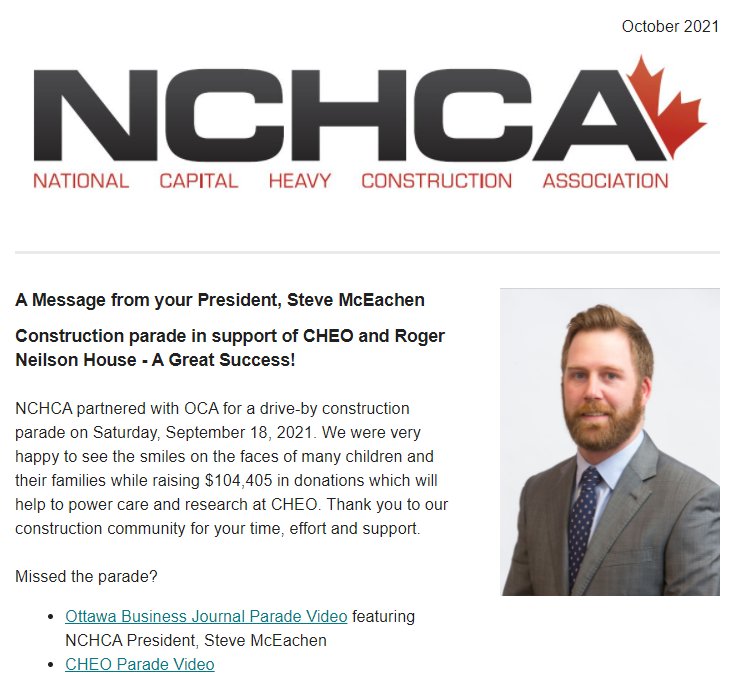 NCHCA's October Newsletter